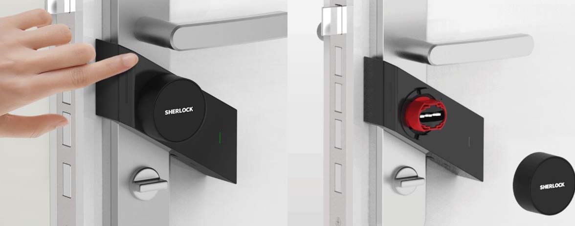 Блокиратор замка Xiaomi Sherlock Smart Sticker M1 работа