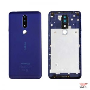 Изображение Задняя крышка для Nokia 3.1 Plus синяя (оригинал)