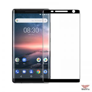 Изображение Защитное 5D стекло для Nokia 8 Sirocco черное