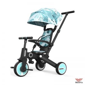 Изображение Трехколесный велосипед-трансформер Bebehoo Childrens Tricycle Pattern Blue ST168