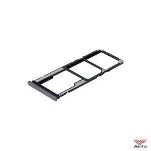 Изображение Сим лоток для Xiaomi Redmi 10C черный (оригинал)