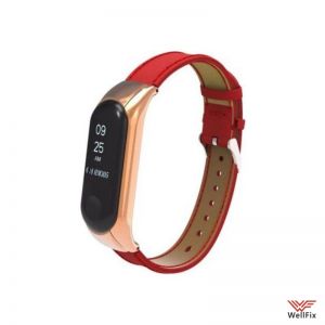 Изображение Кожаный ремешок Xiaomi Mi Band 3 красный