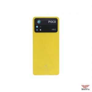 Изображение Задняя крышка для Xiaomi Poco X4 Pro 5G желтая (оригинал)