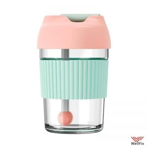 Изображение Стакан-непроливайка с трубочкой Kiss Kiss Fish Rainbow BOBO Cup Amative Pink