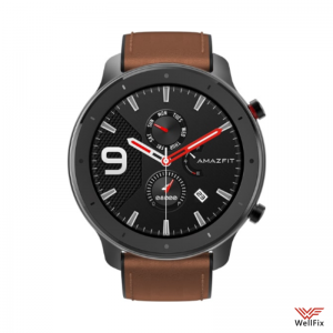 Изображение Смарт-часы Amazfit GTR 47mm aluminium case, leather strap графитовые