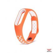 Изображение Спортивный ремешок Xiaomi Mi Band 2 оранжево-белый